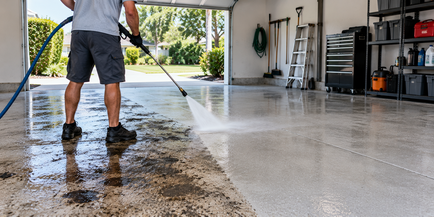 Garage Floor Power Washing Services